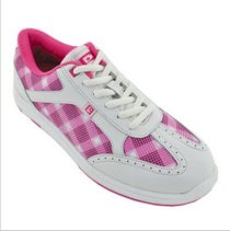 Brunswick Ladies Plaid Bowling Shoes- Pink/White