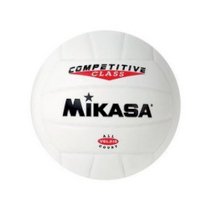 Mikasa Competitive Class Indoor Volleyball, Synthetic Leather Ball-White