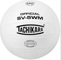 Tachikara SV-5WM NFHS Leather Indoor Volleyball Cardinal/White