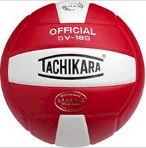 Tachikara SV18S Composite Leather Volley Ball Scarlet/White