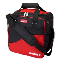 Ebonite Basic 1-Ball Bowling Ball Bag - Black/Red