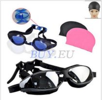 Swim Glasses Anti-fog / Swim Goggles / Silicone cap for Swimming Training