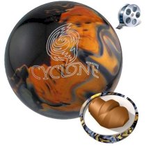 Ebonite Cyclone Bowling Ball - Black/Gold/Silver