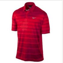 Nike Golf Tiger Woods TW Stripe Polo 518104 Red