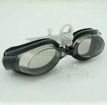 Black Adult Adjustable Summer Swimming Goggles Set Earplugs&Nose Clip Glasses