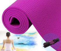 New Purple 72"x24"x1/4"(6.3mm) Yoga Mat Pad Non-Slip Exercise Fitness Mat W/ Bag