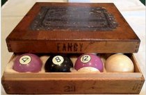 Antique Vintage Hyatt Albany "Fancy 'O' Clay Billiard Pool Ball Set 2-1/4"