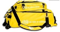 VISE Premium 3 Ball Tote Bowling Bag with Shoe Pocket and Tow Wheels YELLOW
