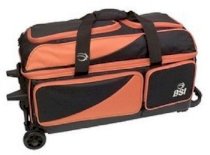BSI Black Orange 3 Ball Roller Bowling Bag
