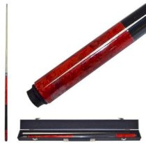 Red Marble Graphite 2 Piece Pool Cue Stick and Case - 20 OZ
