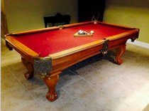 7' Pool table by Craftmaster ball & claw burgundy felt