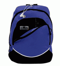 E16650 Augusta Zipper Front Tri-Color Small Backpack