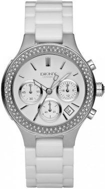 DKNY Ceramic Glitz Chronograph White Dial Women's watch NY4985