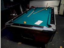 Vintage coin up bar pool table slate top with balls,cues, light