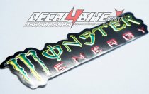 Logo trang trí xe máy Monster nhôm 3D