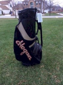 Ben Hogan cart staff golf bag Great shape Gold Black Red Rain Cover Strap Tour
