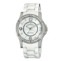 Đồng hồ AK Anne Klein Women's 109589MPWT Swarovski Crystal Accented Silver-Tone White Ceramic Watch