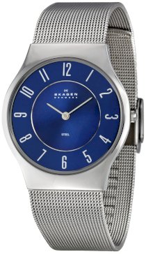 Skagen Men's 233LSSNC Steel Blue Dial Mesh Bracelet Watch