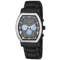 Akribos XXIV Men's AKR458BK Grandoise Multi Function Diamond Tourneau Swiss Quartz Watch