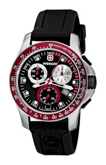 Wenger Men's 70789 Battalion Field Chrono Red and Black Rubber Strap Watch