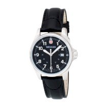 Wenger Men's 72785 TerraGraph Black Dial Black Leather Strap Watch
