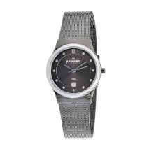 Skagen Women's 880LMMS Skagen Denmark Twisted Topring Black Leather Wo Watch