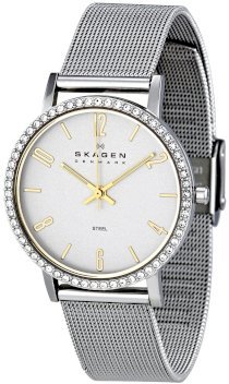 Skagen Women's 922SGS Denmark Silver White Dial Watch