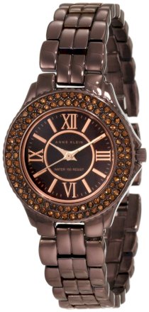 Đồng hồ AK Anne Klein Women's 10/9537BMBN Swarovski Crytals Accented Brown Ion-Plated Bracelet Watch