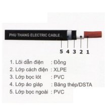 Cáp điện ngầm 1 lõi có giáp bảo vệ 0.6 kV Phú Thắng (Cu/XLPE/PVC/DSTA/PVC-1) 1x35