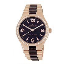 Đồng hồ AK Anne Klein Women's 109118BMRG Ceramic Rosegold-Tone Swarovski Crystal Accented Brown Dress Watch