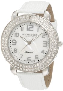 Akribos XXIV Men's AKR491SS Swiss Quartz Diamond Mother-Of-Pearl Watch