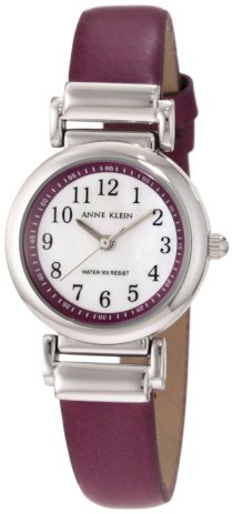Đồng hồ AK Anne Klein Women's 10/9887MPPR Leather Silver-Tone Easy-To-Read Purple Leather Strap Watch