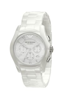 Đồng hồ Emporio Armani Watch, Men's Chronograph White Ceramic Bracelet AR1403