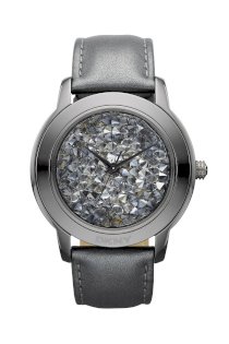 Đồng hồ DKNY Watch, Women's Dark Gray Leather Strap NY8436