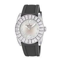 Festina Women's F16540/4 Grey Silicone Quartz Watch with Silver Dial