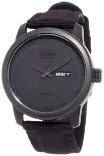 Citizen Men's BM8475-00F Black Canvas Strap Eco Drive Watch