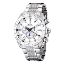 Đồng hồ đeo tay Festina Men's Multifunction F16488/1 Silver Stainless-Steel Quartz Watch with Black Dial