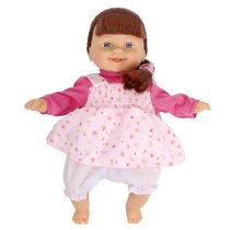 You & Me 12 inch Doll with Hair - Pink Flower Dress with Brown Hair