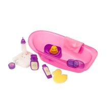 You & Me Bath Tub for 16 inch Baby Dolls - Includes Accessories and Rubber Duckie - Pink Tub
