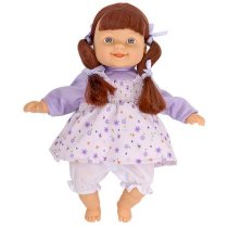 You & Me 12 inch Doll with Hair - Purple Flower Dress with Brown Hair
