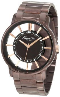 Kenneth Cole New York Men's KC9047 Transparent Clear Brown Ion-Plating Round Watch