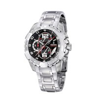 Festina Men's Crono Sin Alarma F16358/6 Silver Stainless-Steel Quartz Watch with Black Dial