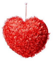 Dimpy Red Flower Heart Cushion- 55 cm