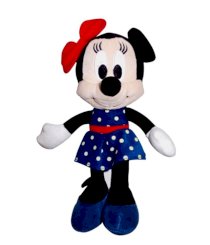 Disney Minnie In Blue Dotted Dress Stuffed Toy- 8 Inches