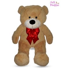 Soft Buddies Big Bear With Red Bow - 136 cm