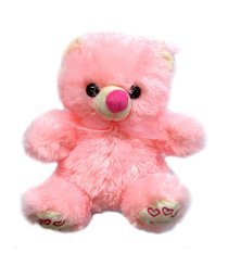 Tickles Pink Teddy With Bow Soft Toy - 23 cm