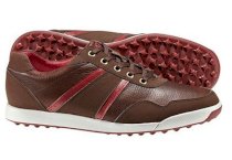 FootJoy Men's Contour Casuals Series Spikeless Golf Shoes - Brown/Crimson