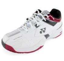 YONEX Unisex Power Cushion Light Tennis Shoes White and Wine Red