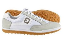 FootJoy Men's FJ GreenJoys Spikeless Golf Shoes - White/Lite Grey (FJ# 45375)