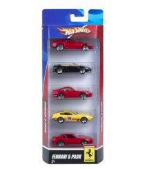 Mattel Hot Wheels Set of 5 Ferrari Car
